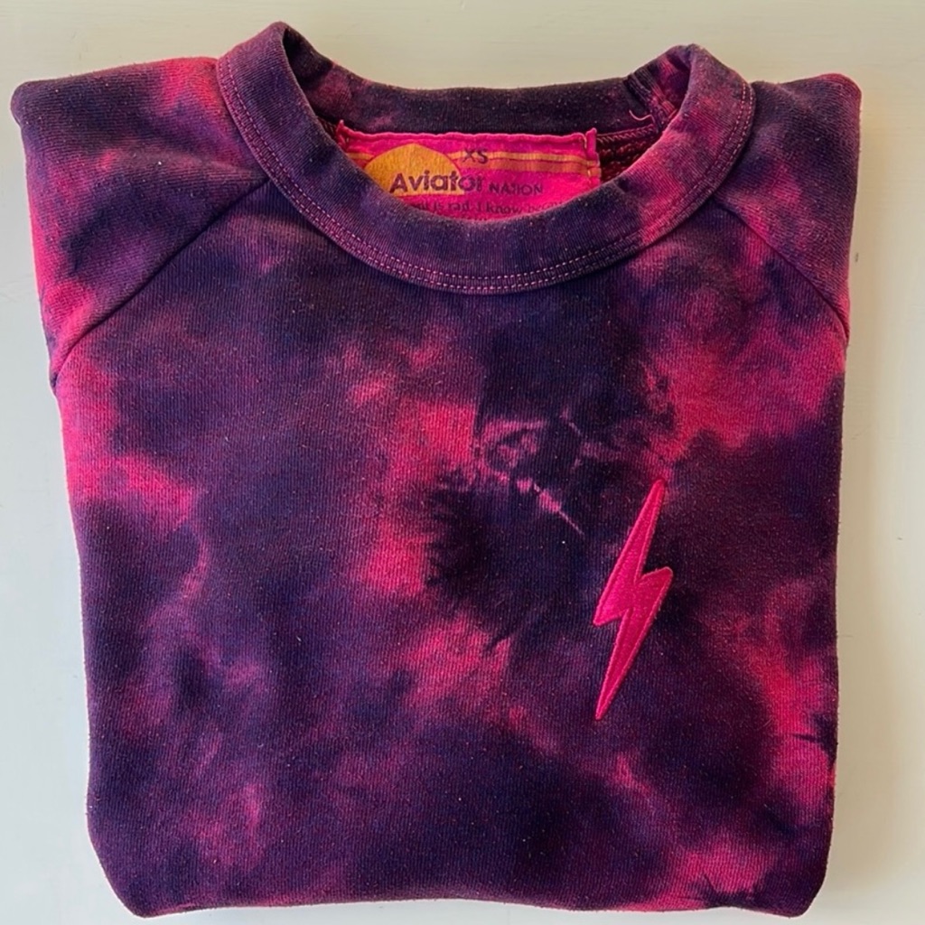 Aviator Nation Electric Pink & Purple Tie-Dye Crewneck & Sweats Set